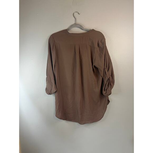 Halogen Brown Womens Long Sleeve Blouse Size Medium - Picture 4 of 5